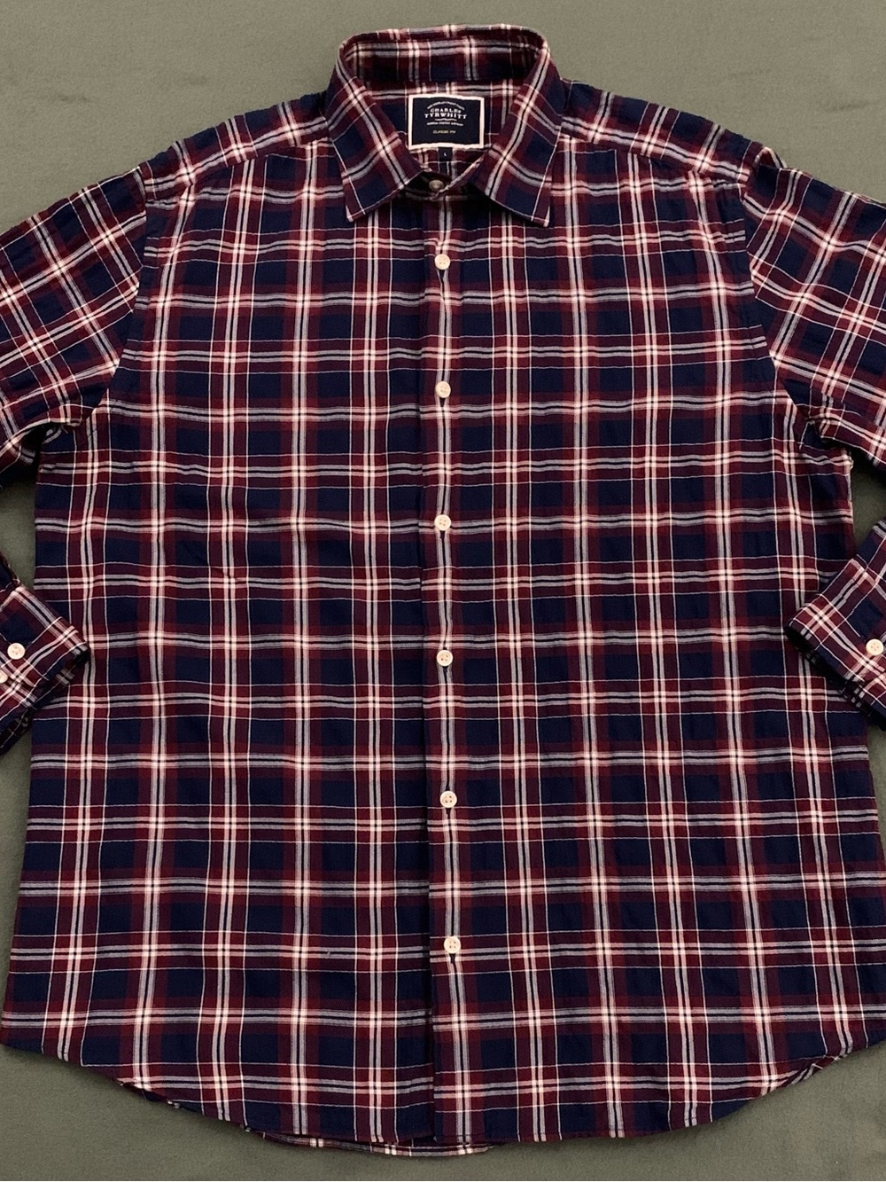 CHARLES TYRWHITT LS Classic Fit All Cotton Flannel Shirt - Picture 2 of 7